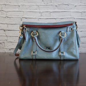 Dooney & Bourke Florentine Satchel in Dusty Blue (RARE color)